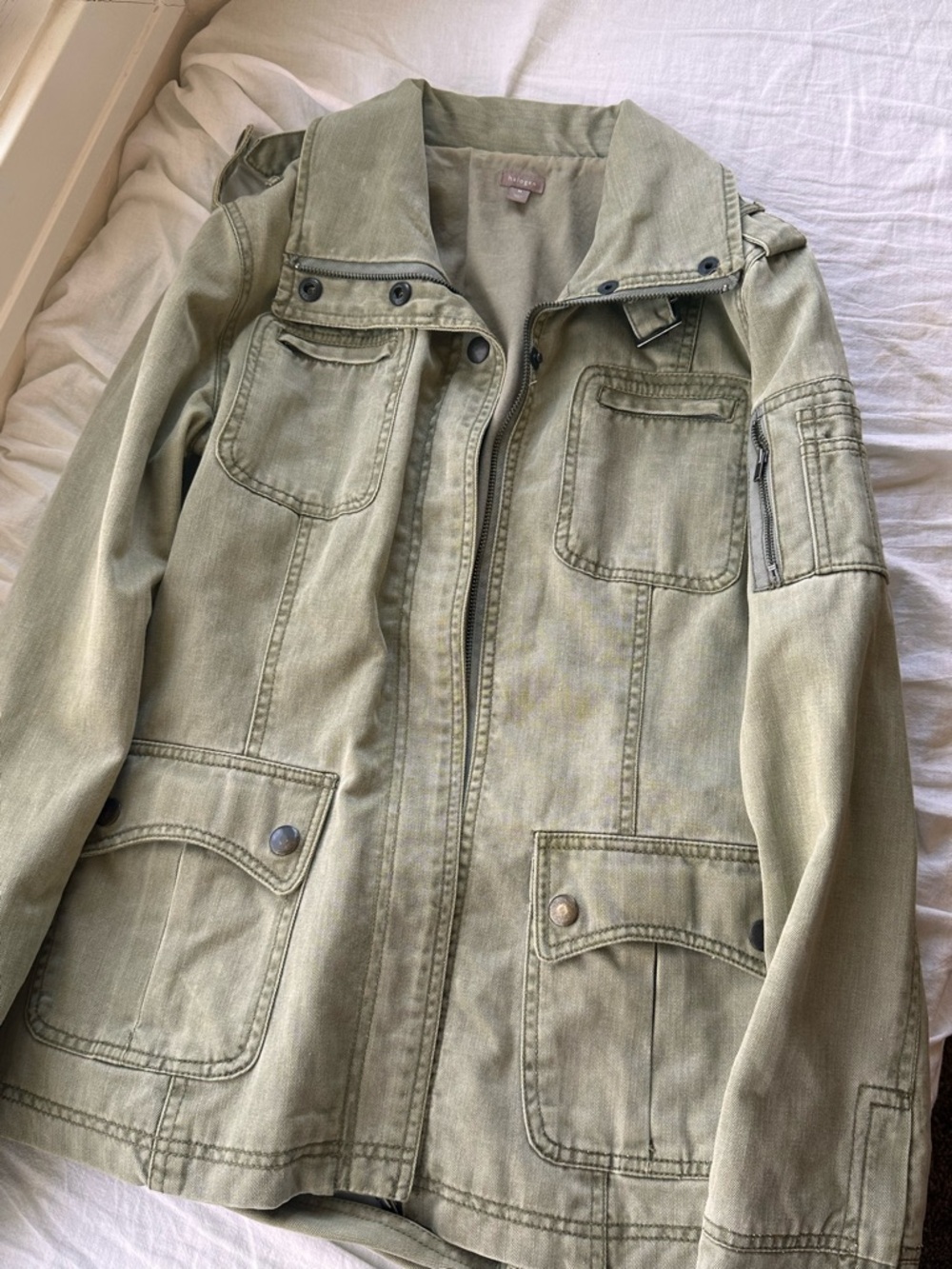 Halogen Olive Green Utility Jacket with Front Pockets